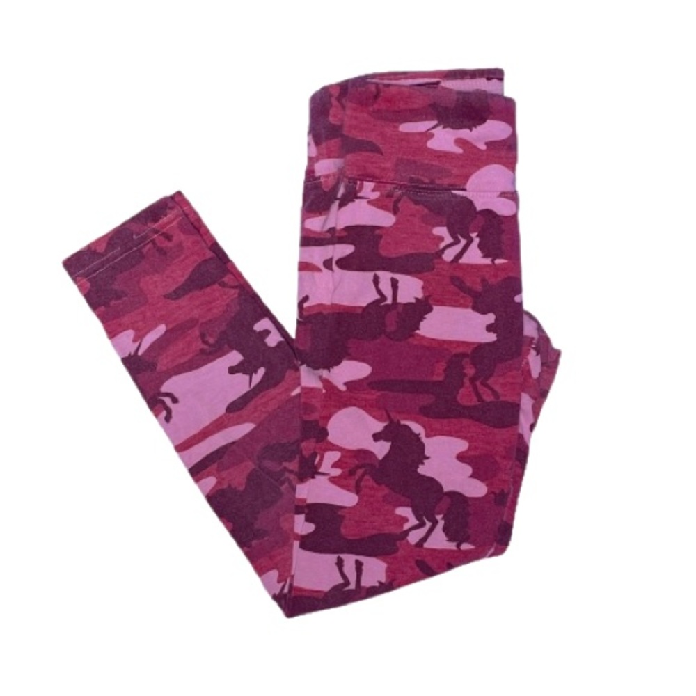 Justice Girls Pink Camouflage Unicorn Leggings